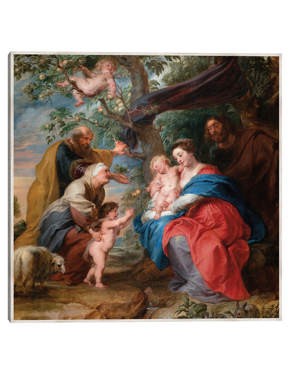 Cuadro decorativo La Sagrada Familia Bajo Un Manzano (C. 1632) técnica mixta Figuras Celestiales