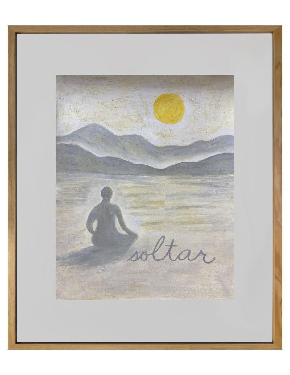 Pintura Soltar técnica acrílico Calm