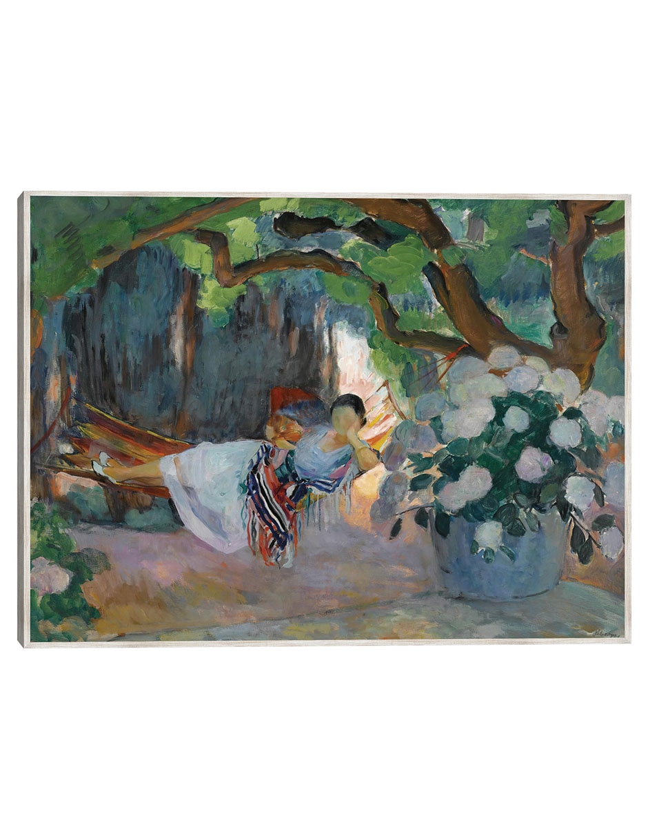 Cuadro decorativo Le Pradet, Mujer Joven En Una Hamaca (Nono) técnica mixta Retratos