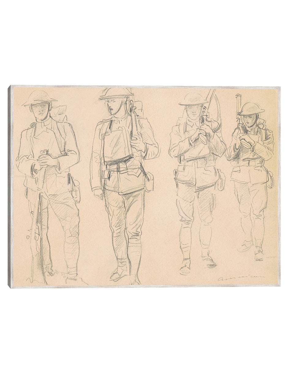 Cuadro decorativo Estudios Para Entrar En La Guerra (Anverso) (1918) técnica mixta Bocetos Cuadro decorativo Estudios Para Entrar En La Guerra (Anverso) (1918) técnica mixta Bocetos