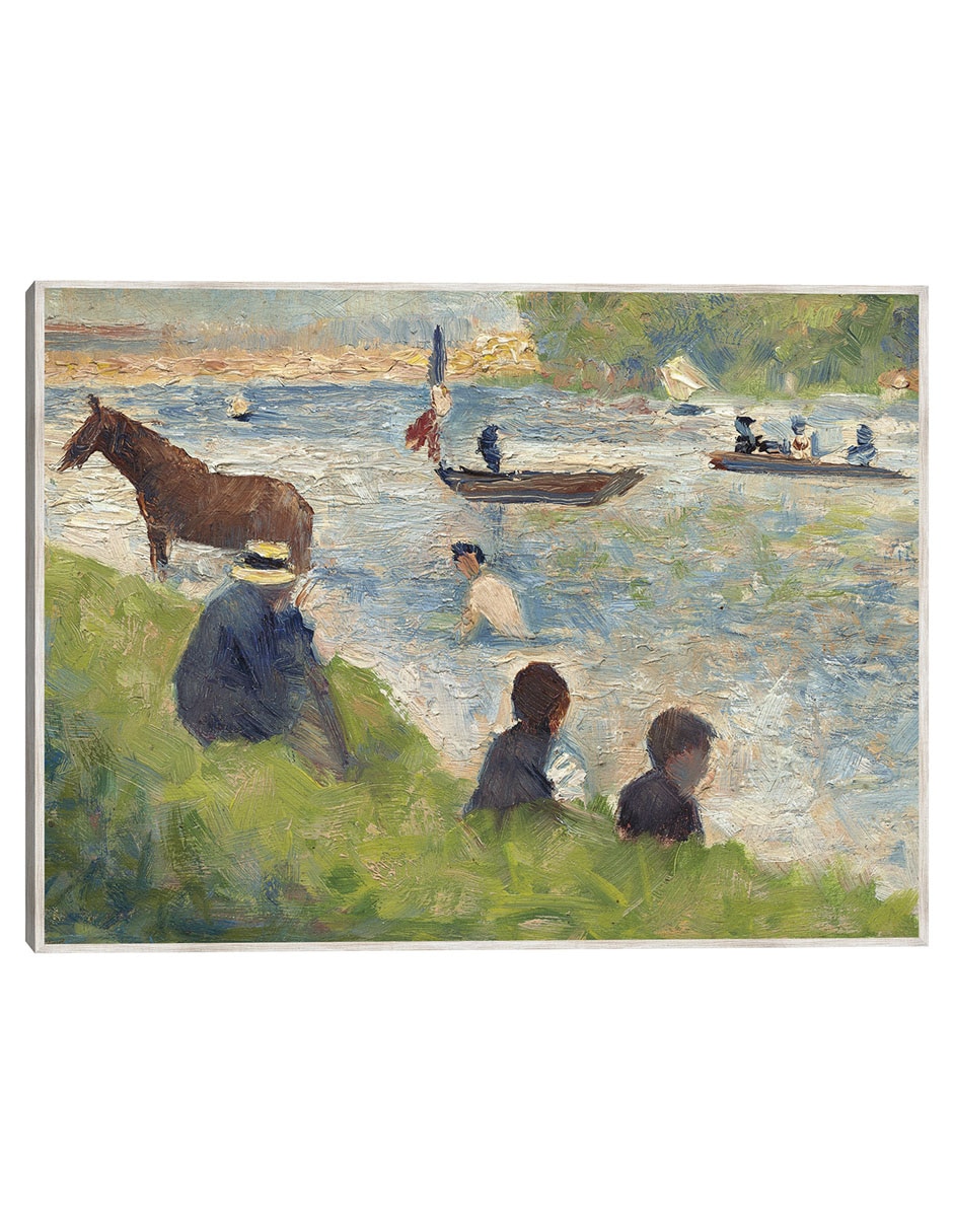Cuadro decorativo Caballo y Barcos (Estudio Para Bañistas En Asnières) (1883-1884) técnica mixta Playas 1