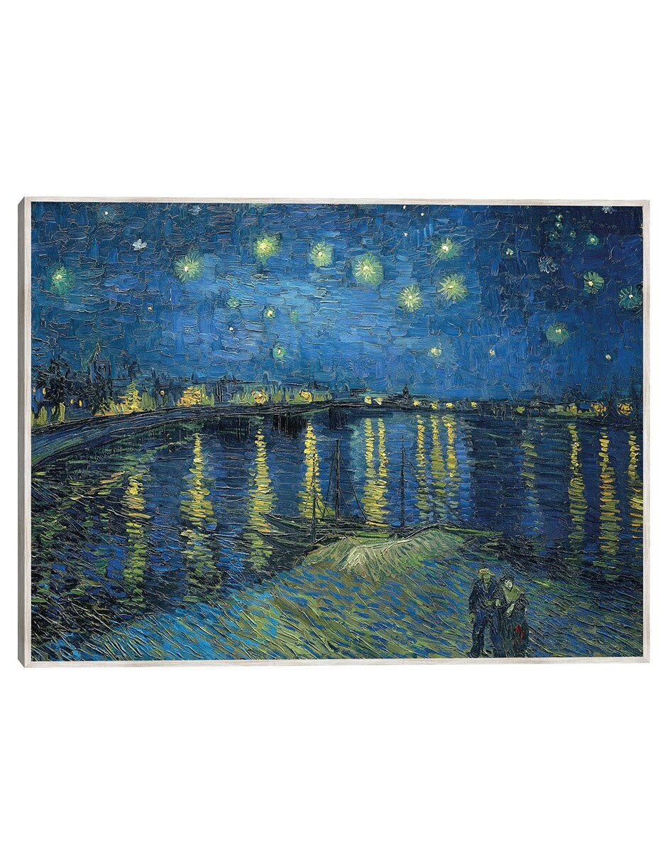 Cuadro decorativo Noche Estrellada Sobre El Ródano (1888) técnica mixta Inspiración Cuadro decorativo Noche Estrellada Sobre El Ródano (1888) técnica mixta Inspiración