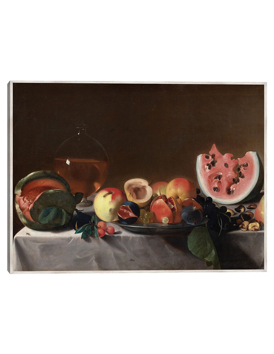 Cuadro decorativo Naturaleza Muerta Con Fruta y Garrafa, C. 1610/1620 técnica mixta Cómida