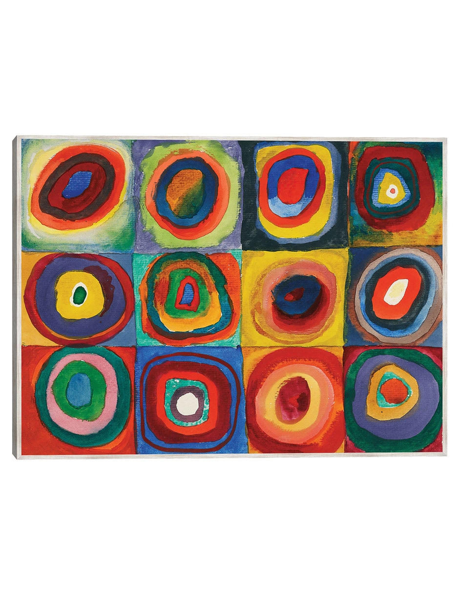 Cuadro decorativo Cuadrado Con Anillos Konzentrischen (1913) técnica mixta Colores