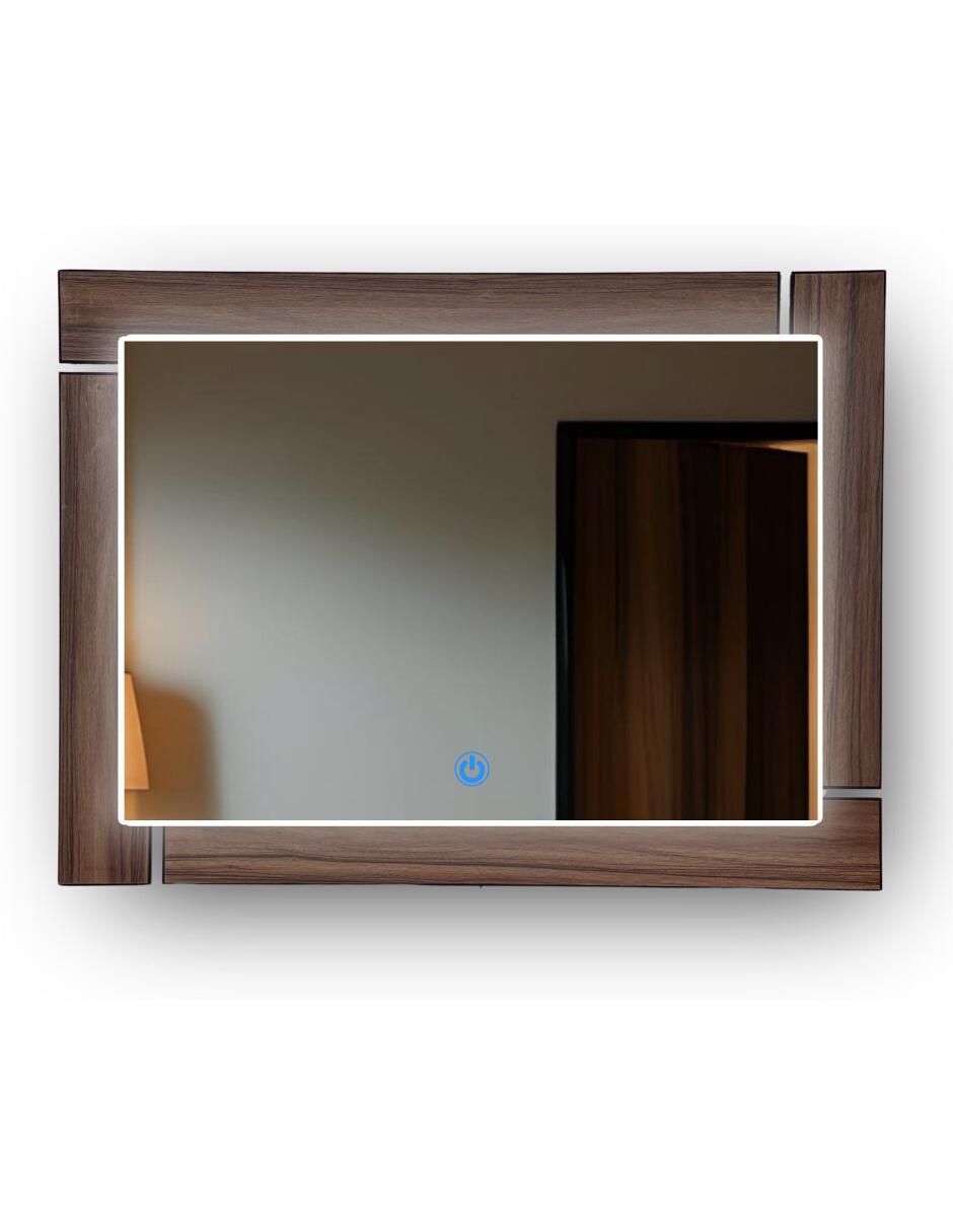 Espejo rectangular decorativo de pared con luz led luminous oak Espejo rectangular decorativo de pared con luz led luminous oak