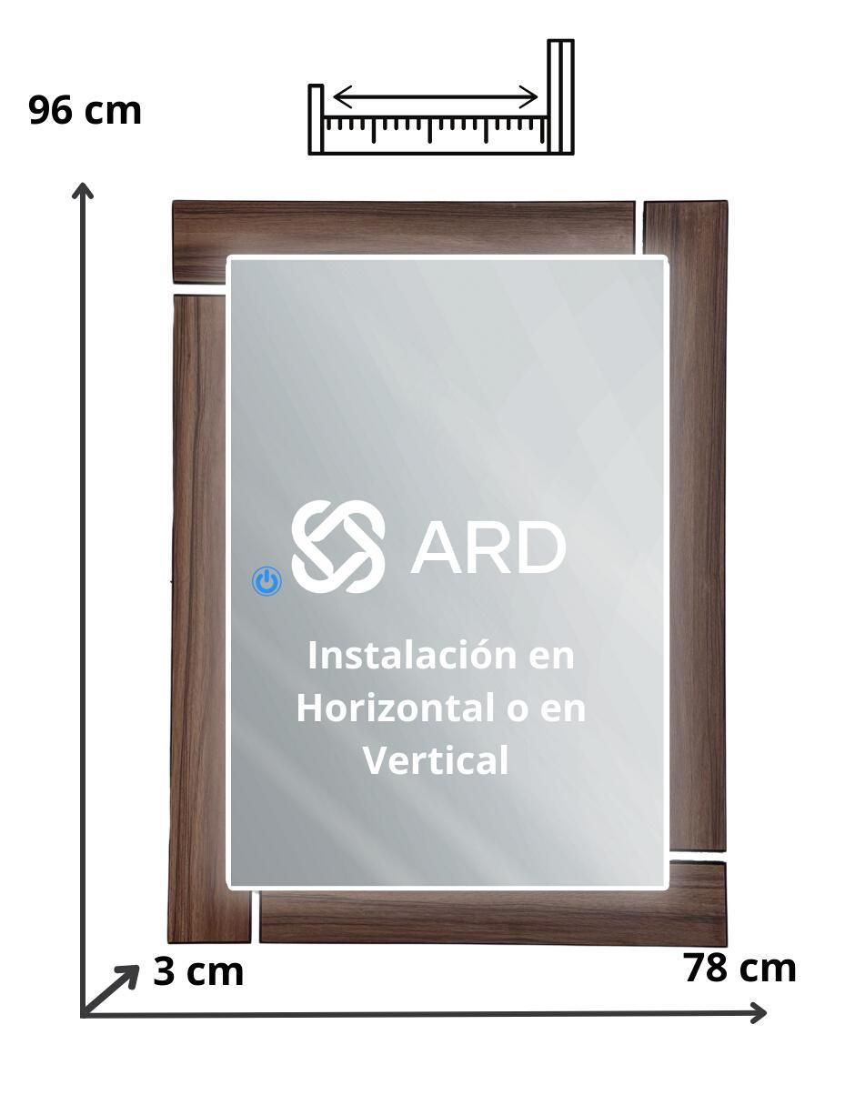 Espejo rectangular decorativo de pared con luz led luminous oak 8