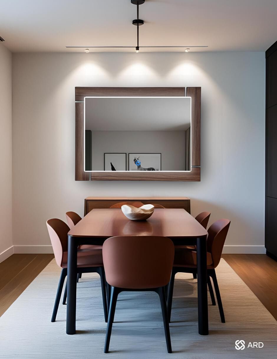 Espejo rectangular decorativo de pared con luz led luminous oak 5