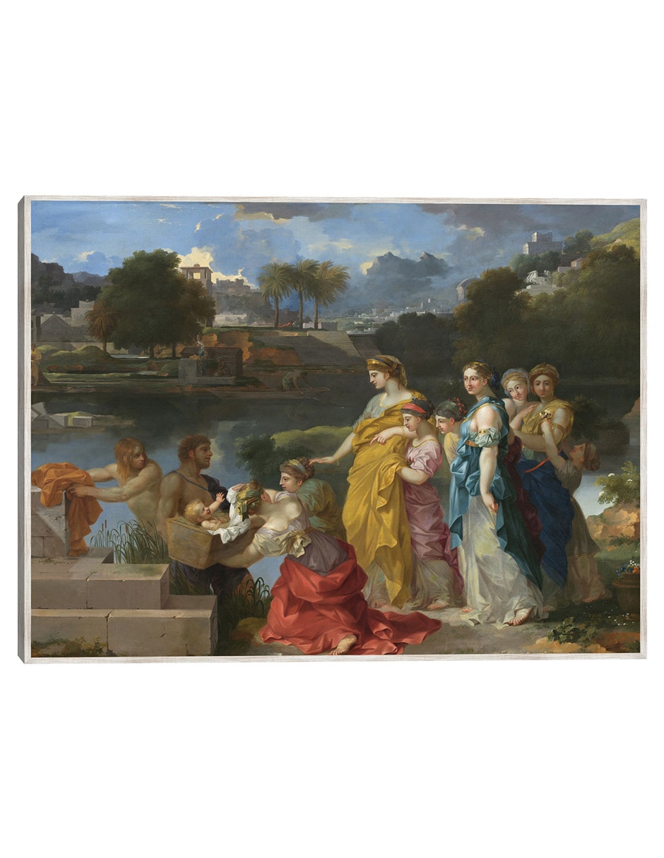 Cuadro decorativo El Hallazgo de Moisés C. 1655/1660 técnica mixta Figuras Celestiales