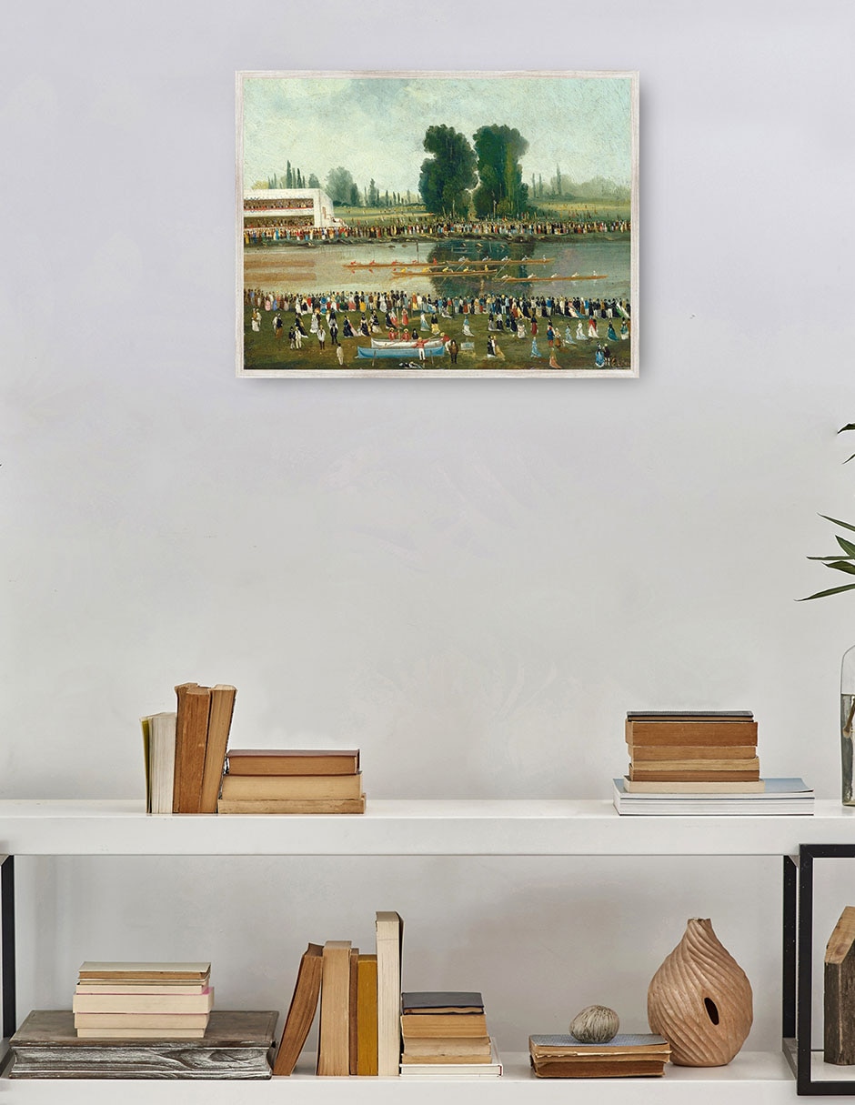 Cuadro decorativo Escena de Remo: Multitudes Observando Desde Las Orillas Del Río técnica mixta Lagos 4