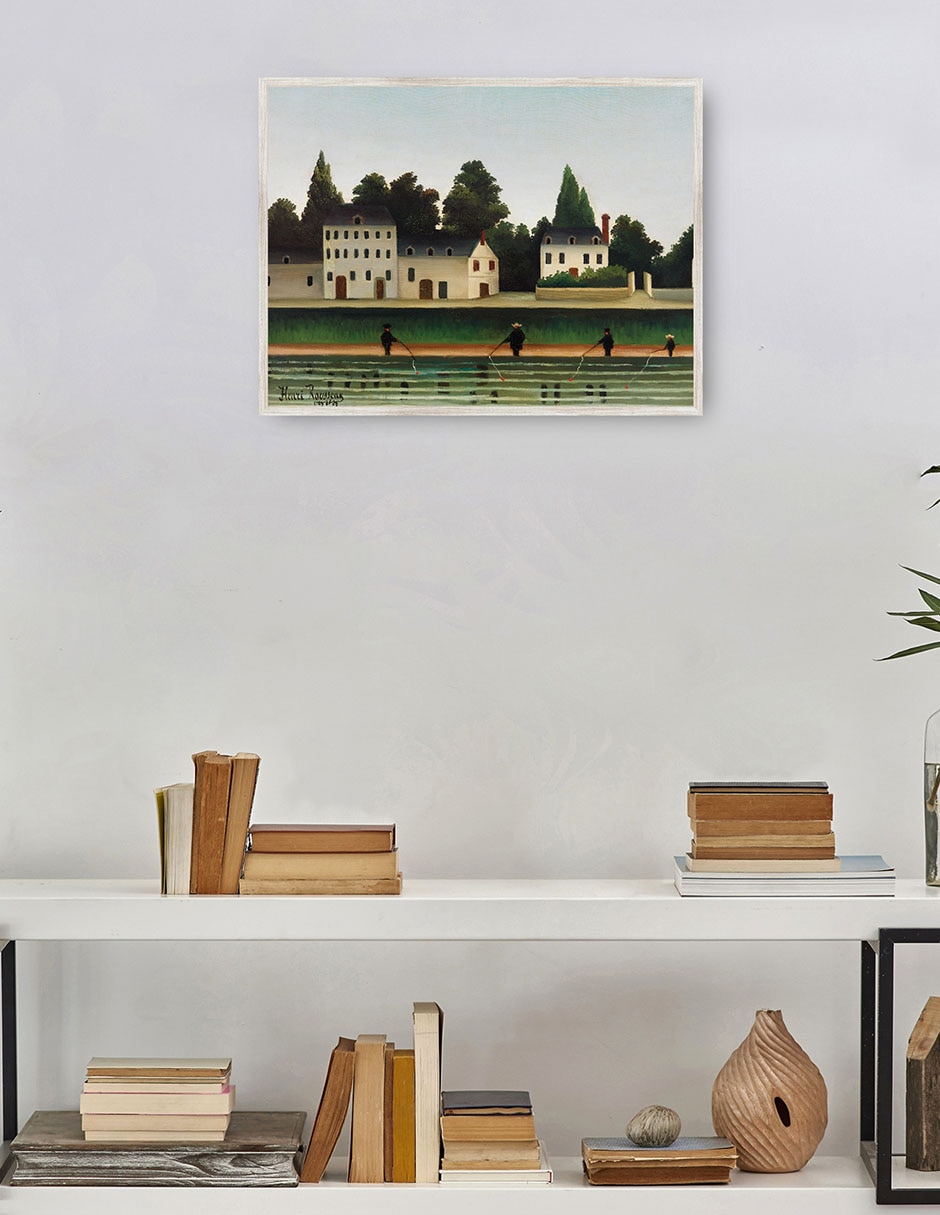 Cuadro decorativo Paisaje Y Cuatro Pescadores (Paysage Et Quatre Pêcheurs À La Ligne) técnica mixta Campos 4