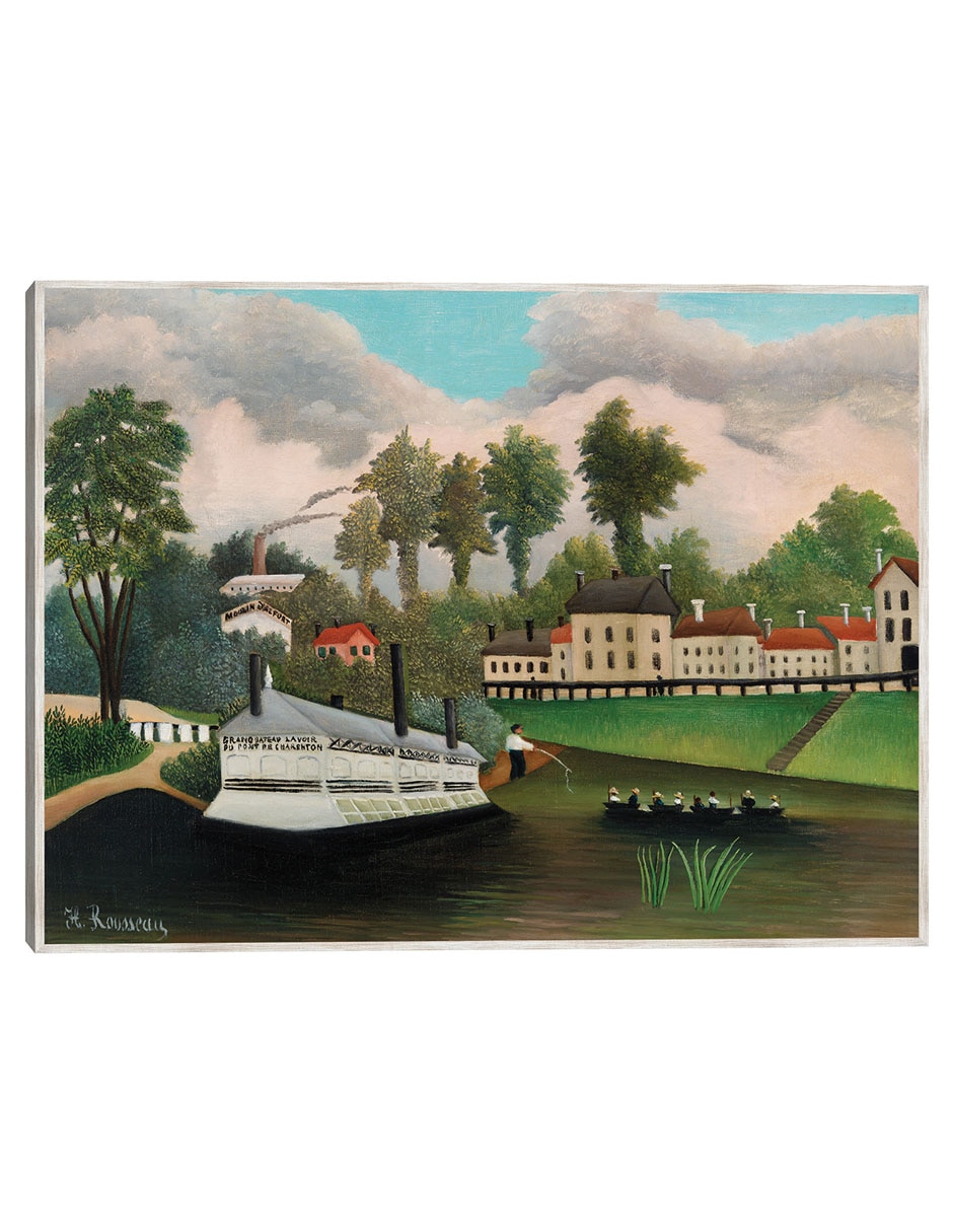 Cuadro decorativo El Barco Lavadero de Pont de Charenton (Le Bateau-Lavoir Du Pont de Charenton) (Ca. 1895) técnica mixta Lagos