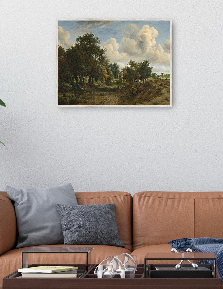 Cuadro decorativo Un Paisaje Boscoso técnica mixta Caminos 4