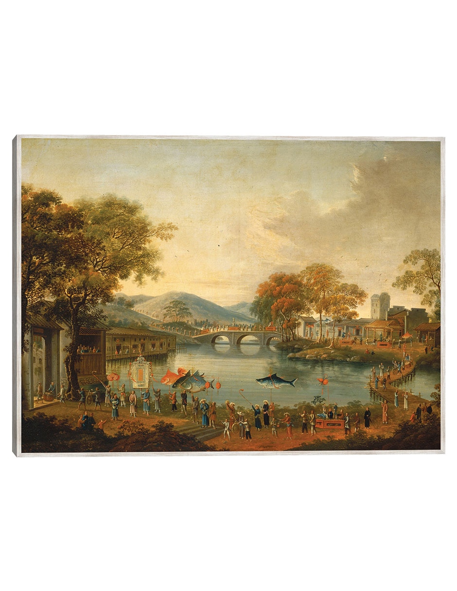 Cuadro decorativo Procesión Junto a Un Lago, Siglo Xix técnica mixta Lagos Cuadro decorativo Procesión Junto a Un Lago, Siglo Xix técnica mixta Lagos