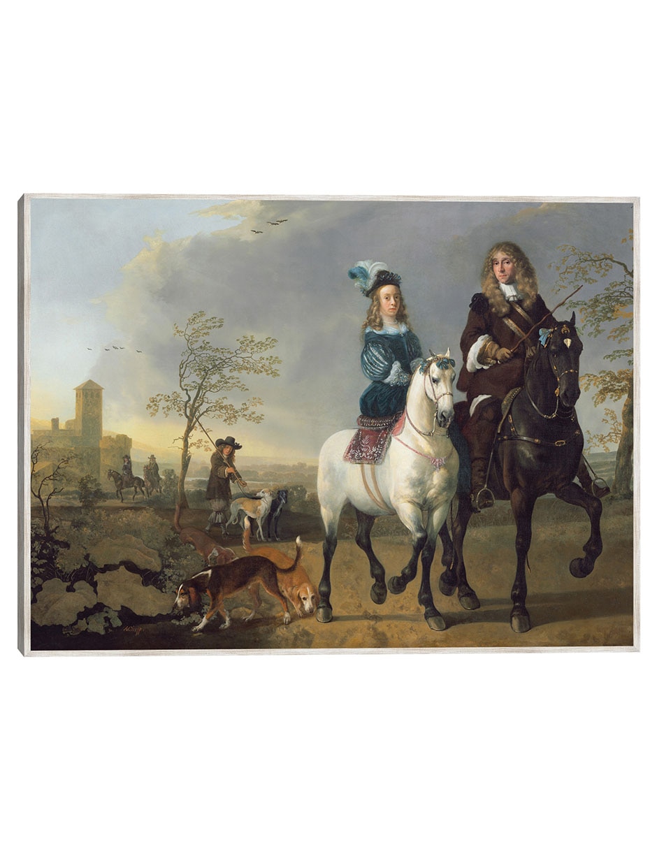 Cuadro decorativo Dama Y Caballero a Caballo técnica mixta Gente Cuadro decorativo Dama Y Caballero a Caballo técnica mixta Gente