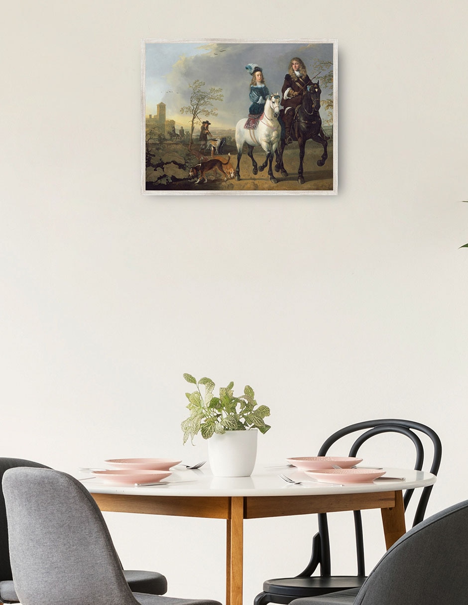 Cuadro decorativo Dama Y Caballero a Caballo técnica mixta Gente 4