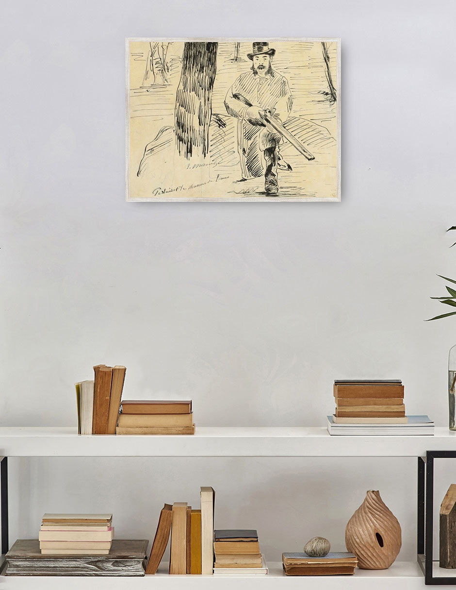 Cuadro decorativo Pertuiset, El Cazador de Leones (1881) técnica mixta Bocetos 4