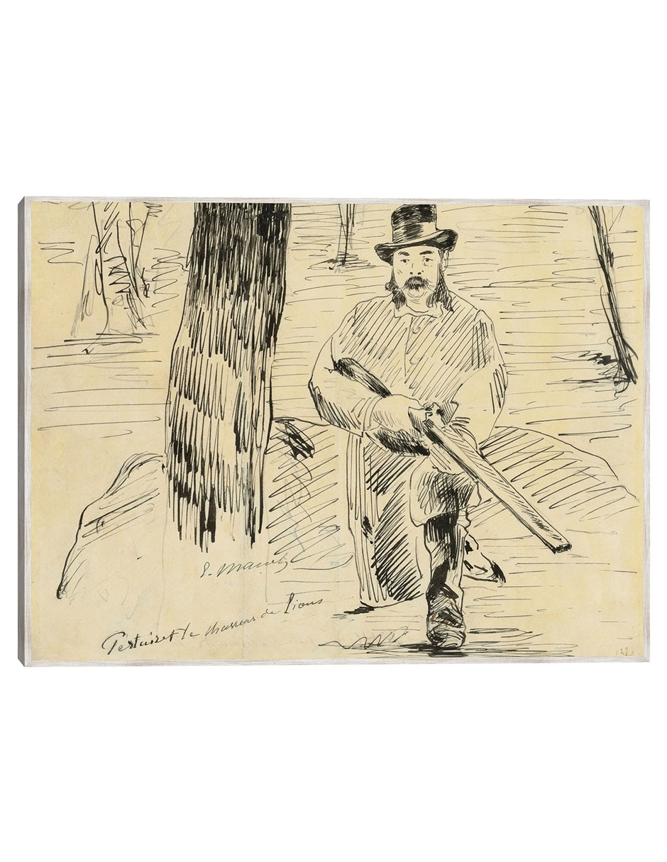 Cuadro decorativo Pertuiset, El Cazador de Leones (1881) técnica mixta Bocetos