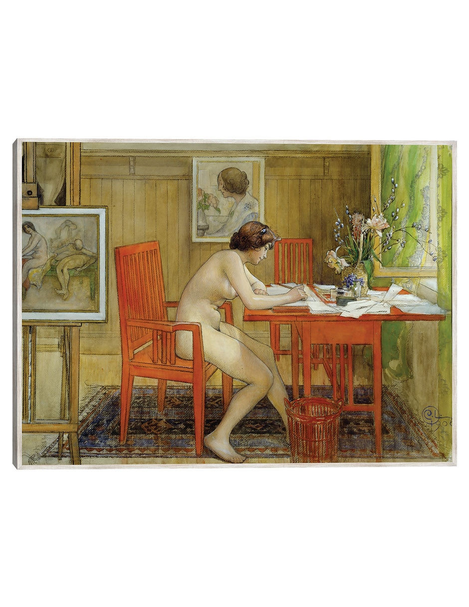 Cuadro decorativo El Modelo Escribiendo Una Postal (1906) técnica mixta Gente Cuadro decorativo El Modelo Escribiendo Una Postal (1906) técnica mixta Gente