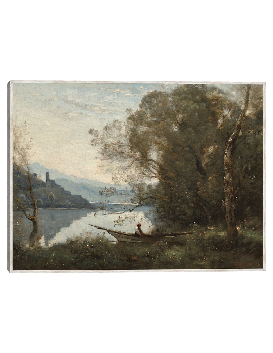 Cuadro decorativo El Barquero Amarrado: Recuerdo de Un Lago Italiano técnica mixta Lagos Cuadro decorativo El Barquero Amarrado: Recuerdo de Un Lago Italiano técnica mixta Lagos