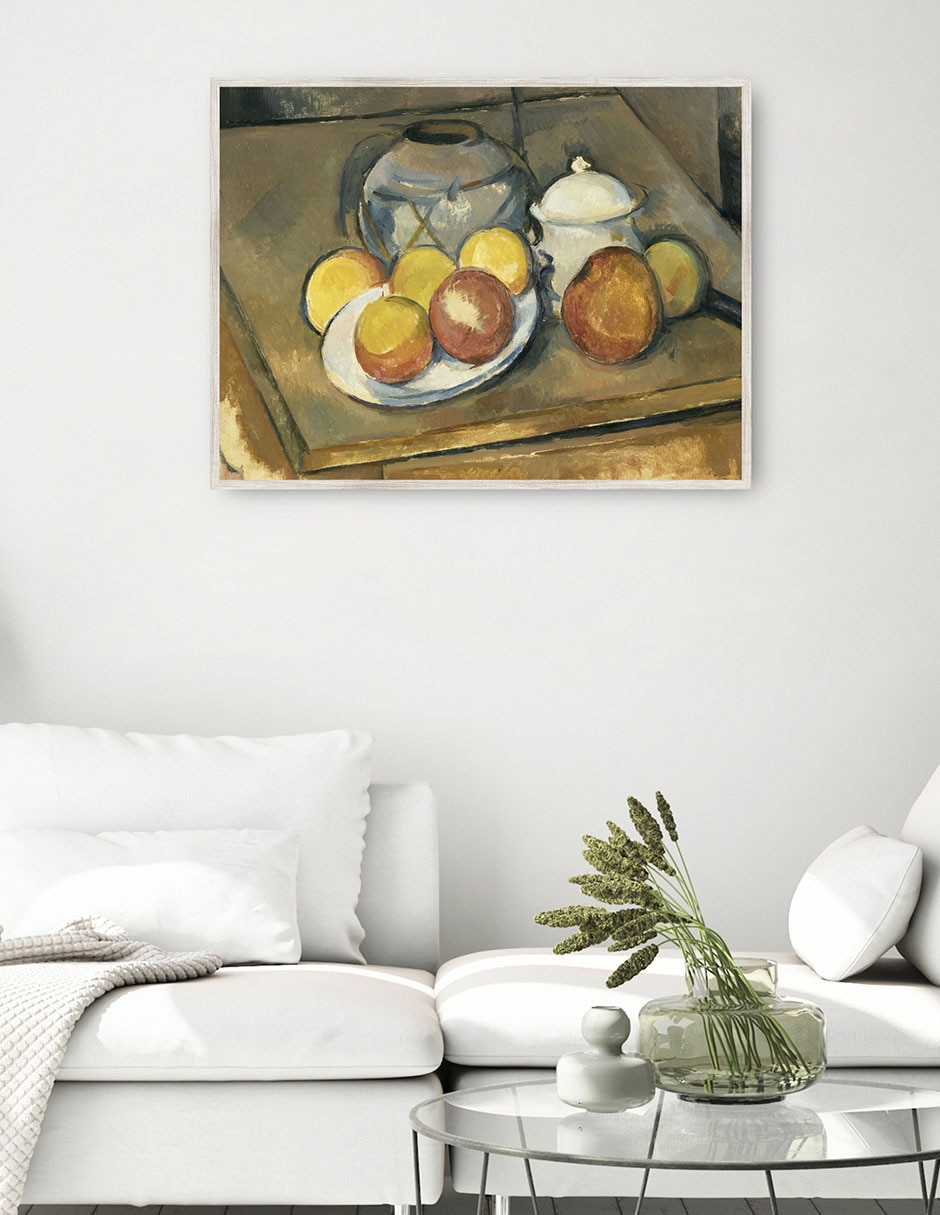 Cuadro decorativo Jarrón con Adornos de Paja, Azucarero Y Manzanas (1890 - 1893) técnica mixta Obras 4
