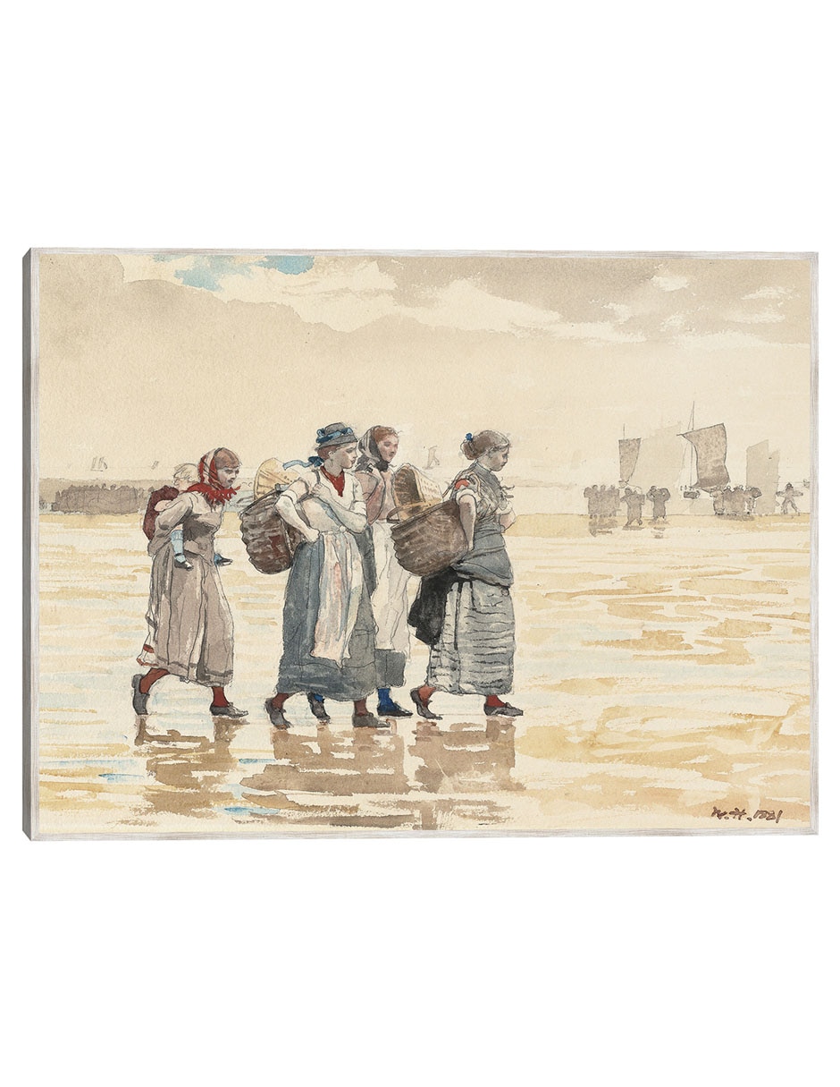 Cuadro decorativo Cuatro Pescaderas En La Playa (1881) técnica mixta Playas