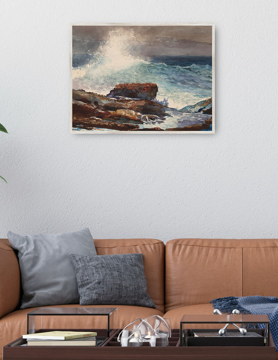 Cuadro decorativo Marea Entrante, Scarboro, Maine (1883) técnica mixta Olas 4