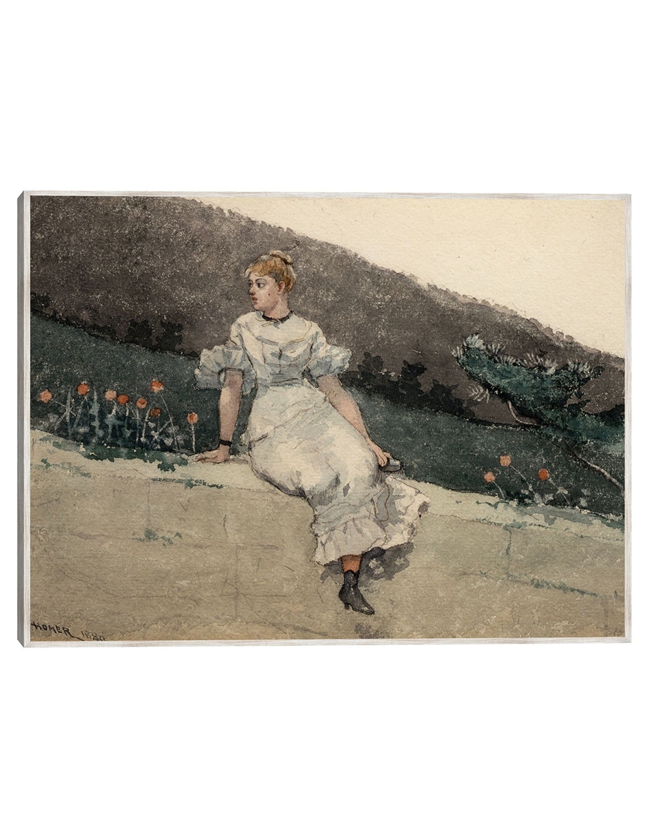 Cuadro decorativo El Muro Del Jardín (1880) técnica mixta Gente Cuadro decorativo El Muro Del Jardín (1880) técnica mixta Gente