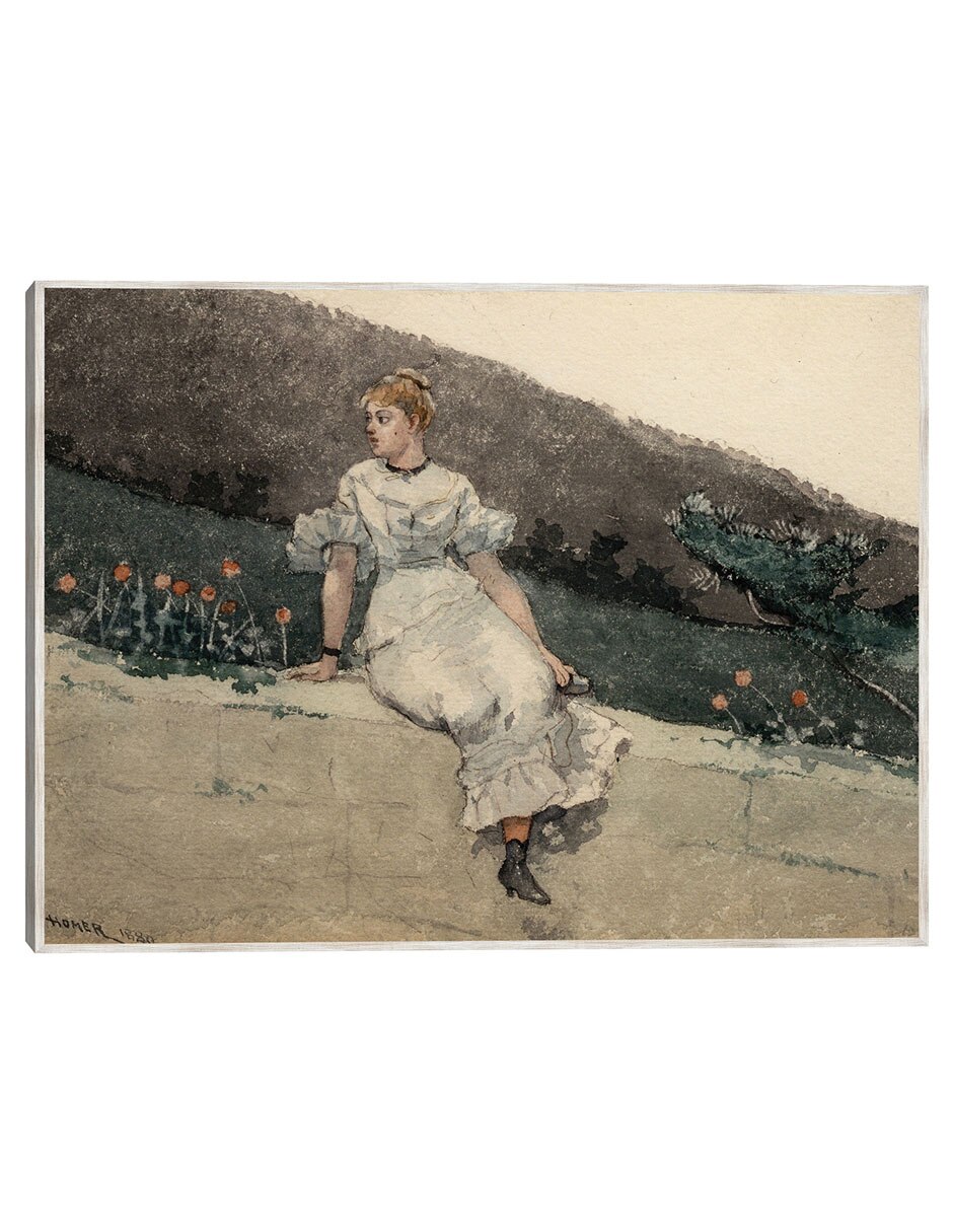 Cuadro decorativo El Muro Del Jardín (1880) técnica mixta Gente