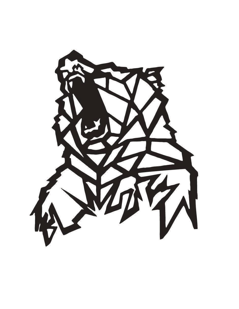 Figura decorativa de asimétrico Oso Agresivo