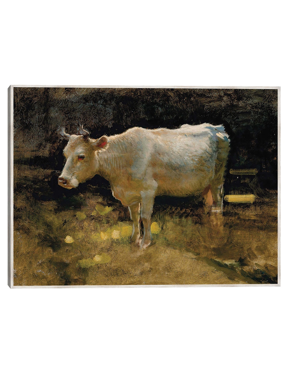 Cuadro decorativo Estudio de una vaca en un prado técnica mixta Cuadro decorativo Estudio de una vaca en un prado técnica mixta
