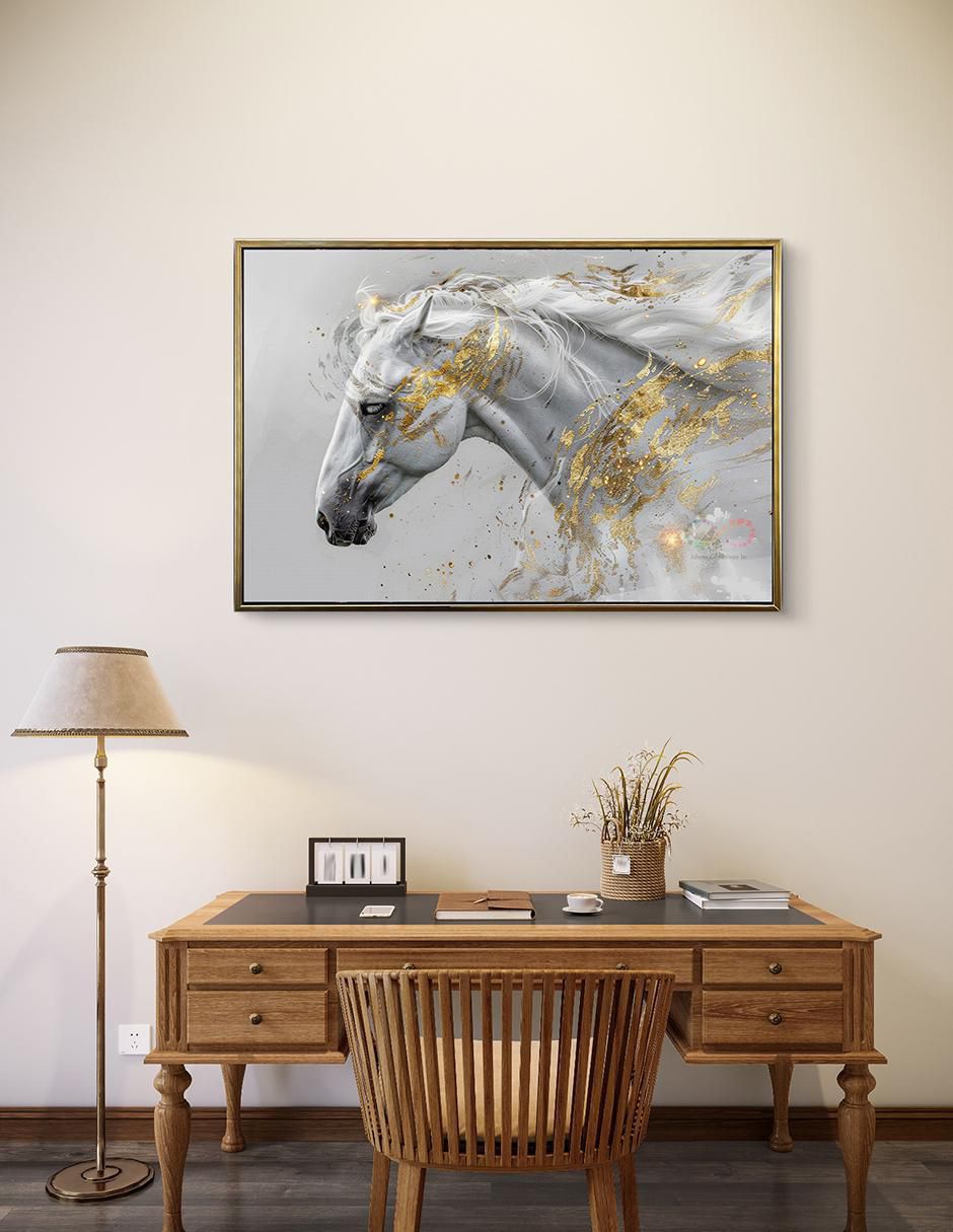 Pintura Caballo Blanco técnica polioleo 4