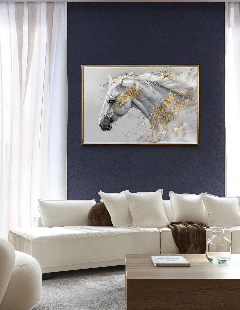 Pintura Caballo Blanco técnica polioleo 2