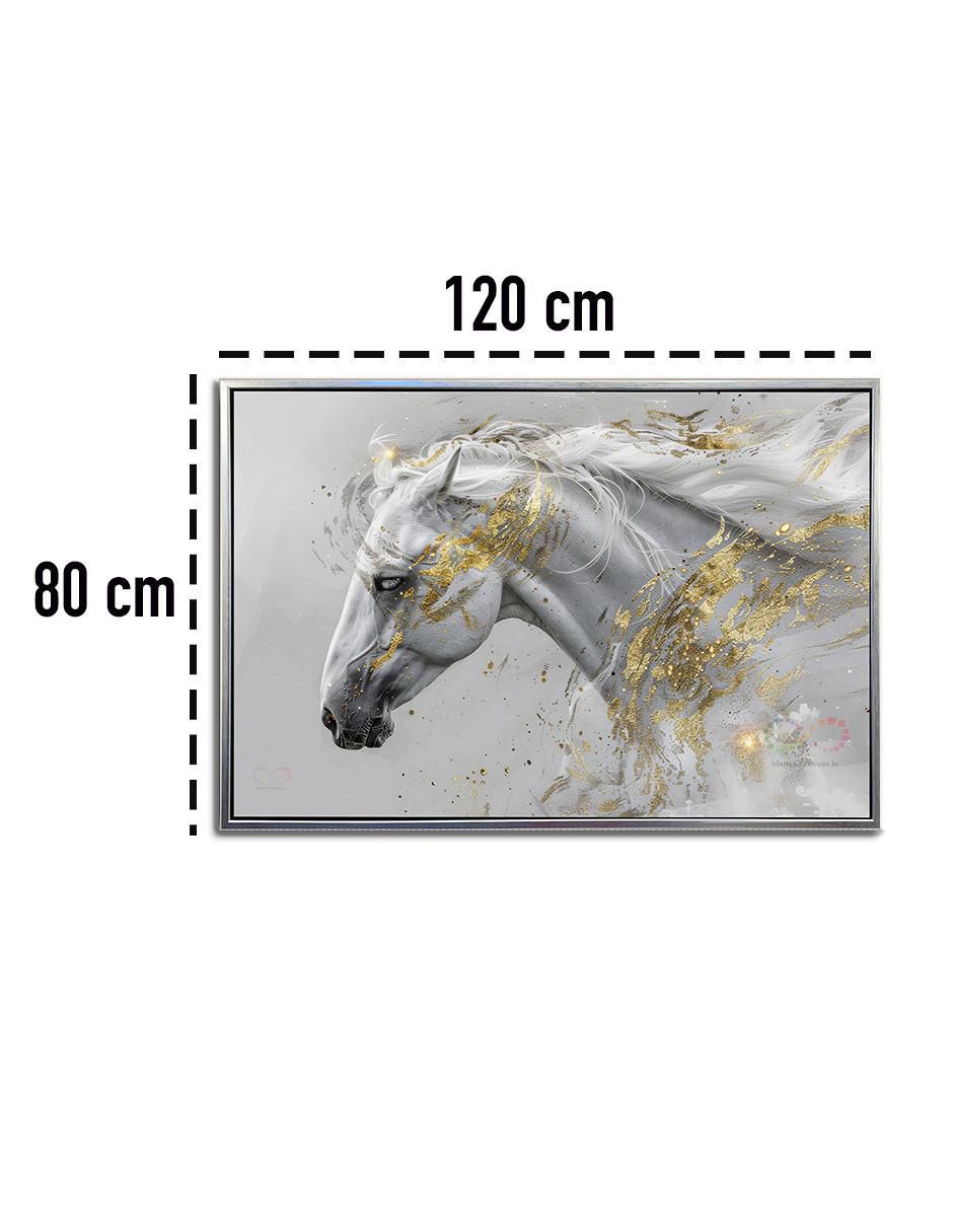 Pintura Caballo Blanco técnica impresión con óleo 8