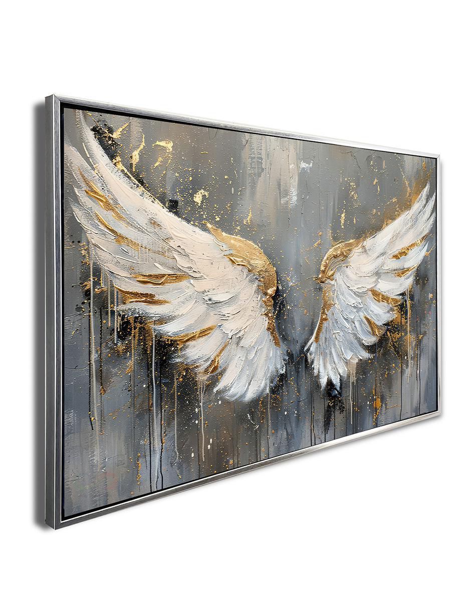 Cuadro decorativo Plata Alas De Angel Guarda Canvas Textura Oleo Detalle Polvo Oro Calidad Premium 120 X 80 Cm técnica impresión Ideas Creativas In Cuadro decorativo Plata Alas De Angel Guarda Canvas Textura Oleo Detalle Polvo Oro Calidad Premium 120 X 80 Cm técnica impresión Ideas Creativas In