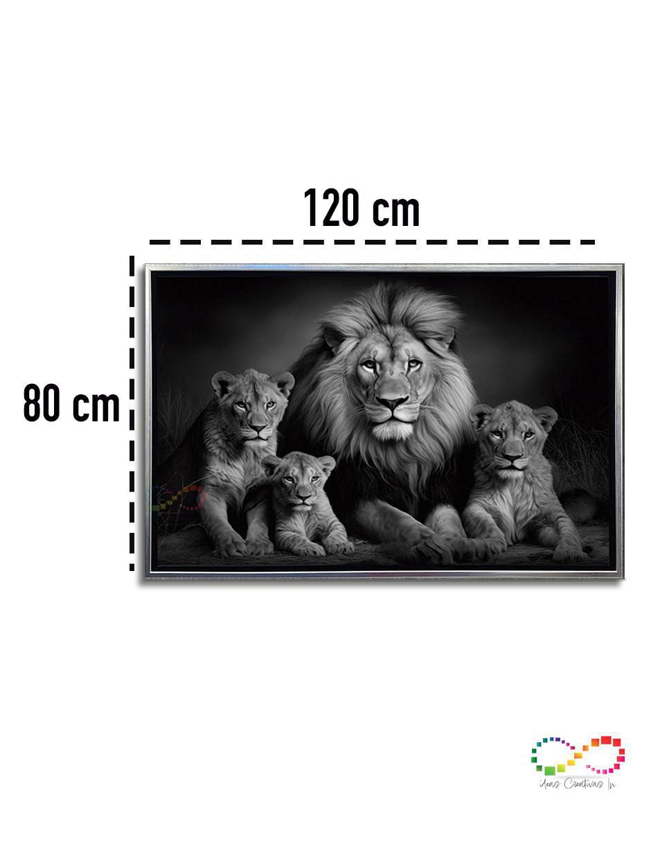Pintura Familia Rey Leon Blanco y Negro técnica Impresión Premium 6