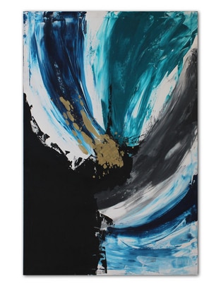 Cuadro decorativo Black & blue abstracto 1