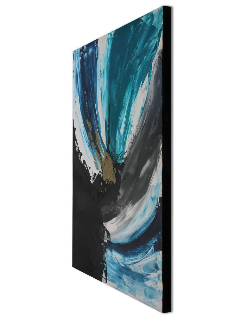 Cuadro decorativo Black & blue abstracto 5