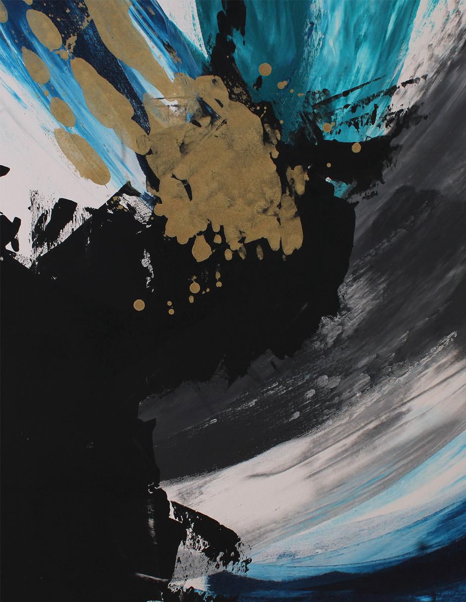 Cuadro decorativo Black & blue abstracto 6