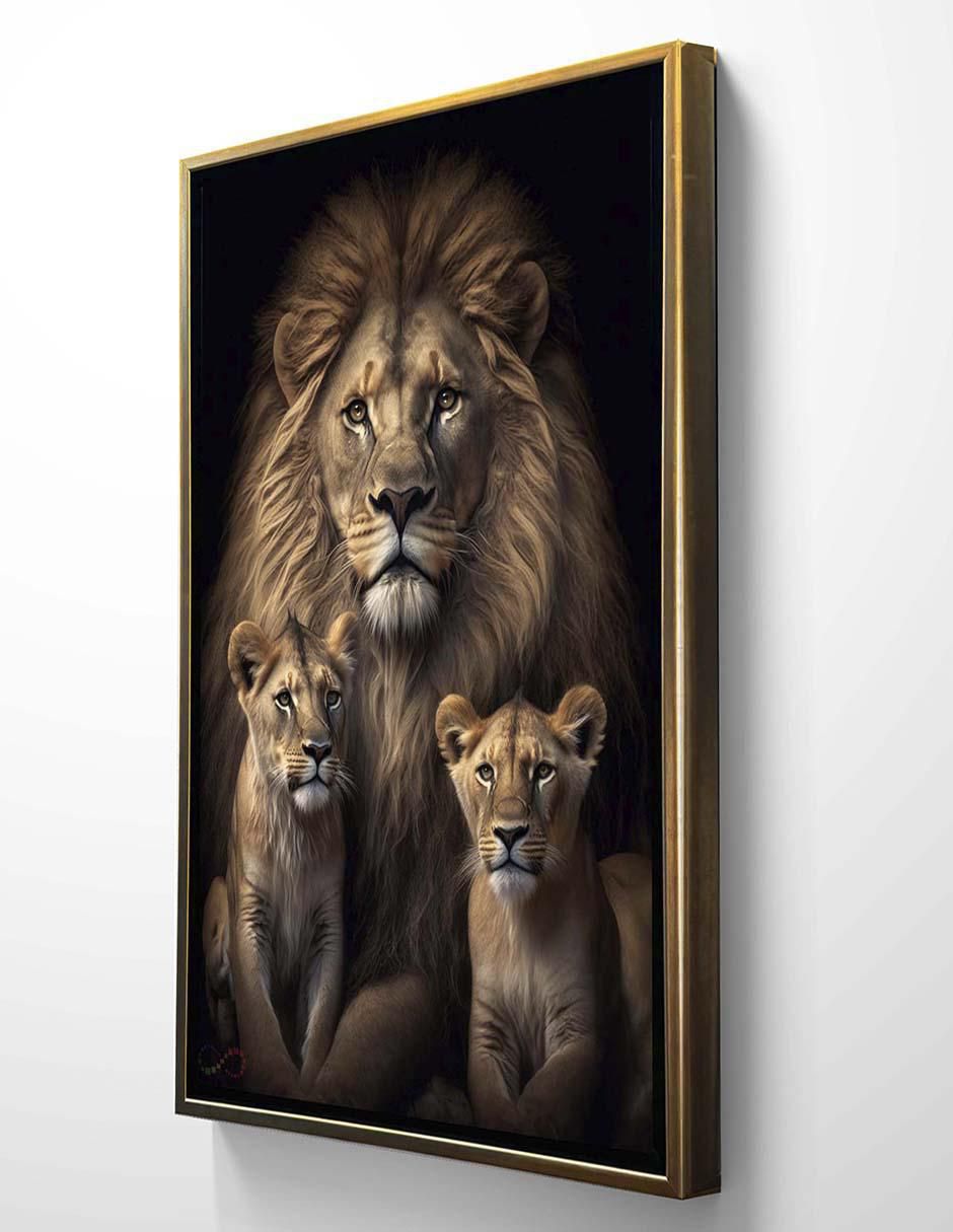 Pintura León Y Cachorros técnica impresión Pintura León Y Cachorros técnica impresión