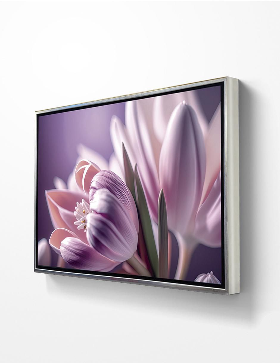 Cuadro decorativo Plata Tulipanes Lilas Canvas Ideas Creativas In Calidad Premium 120 X 80 Cm técnica impresión Premium