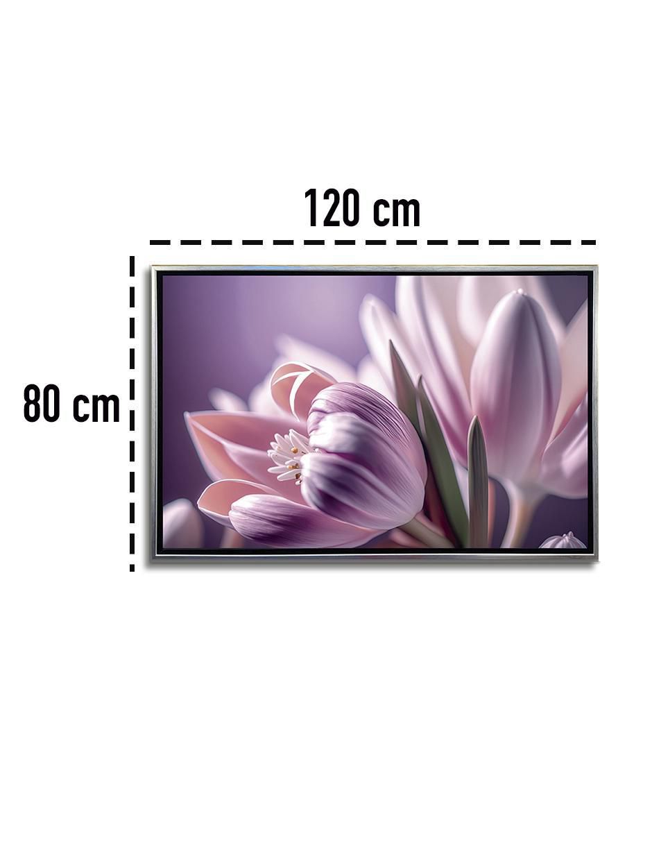 Cuadro decorativo Plata Tulipanes Lilas Canvas Ideas Creativas In Calidad Premium 120 X 80 Cm técnica impresión Premium 6