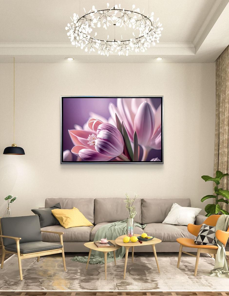 Cuadro decorativo Plata Tulipanes Lilas Canvas Ideas Creativas In Calidad Premium 120 X 80 Cm técnica impresión Premium