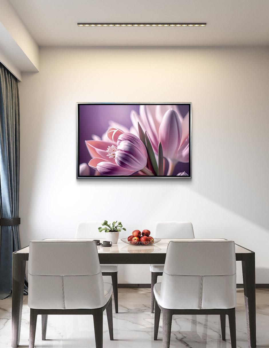 Cuadro decorativo Plata Tulipanes Lilas Canvas Ideas Creativas In Calidad Premium 120 X 80 Cm técnica impresión Premium