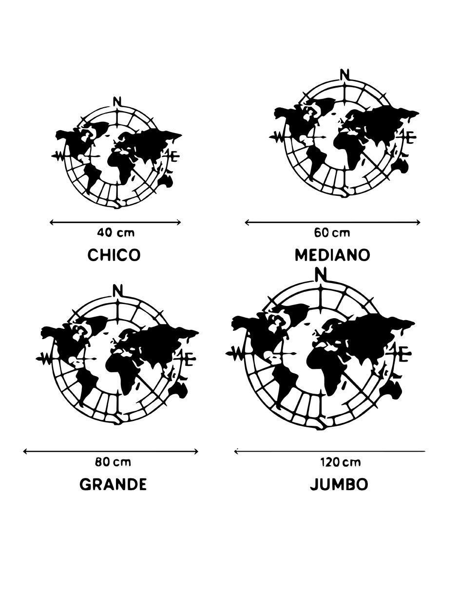 Figura decorativa Mapa mundial Mapa de metal 3