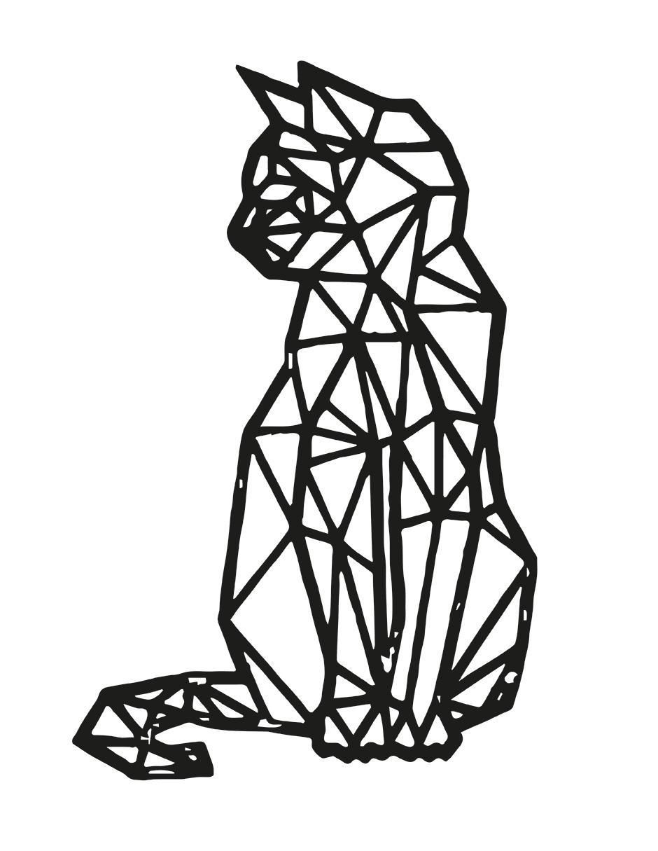 Figura decorativa de gato de metal