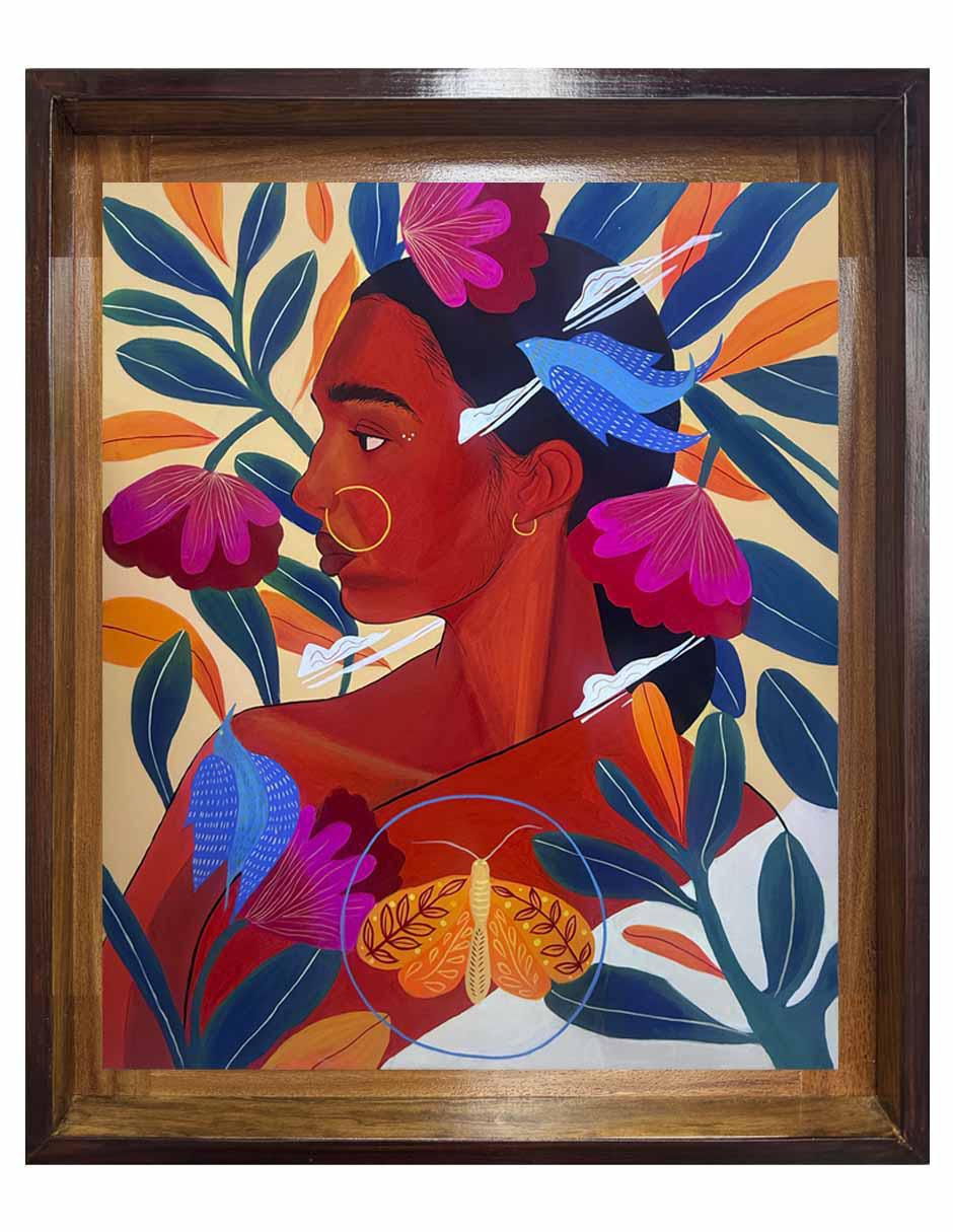Pintura Fleur técnica acrílico Rostros