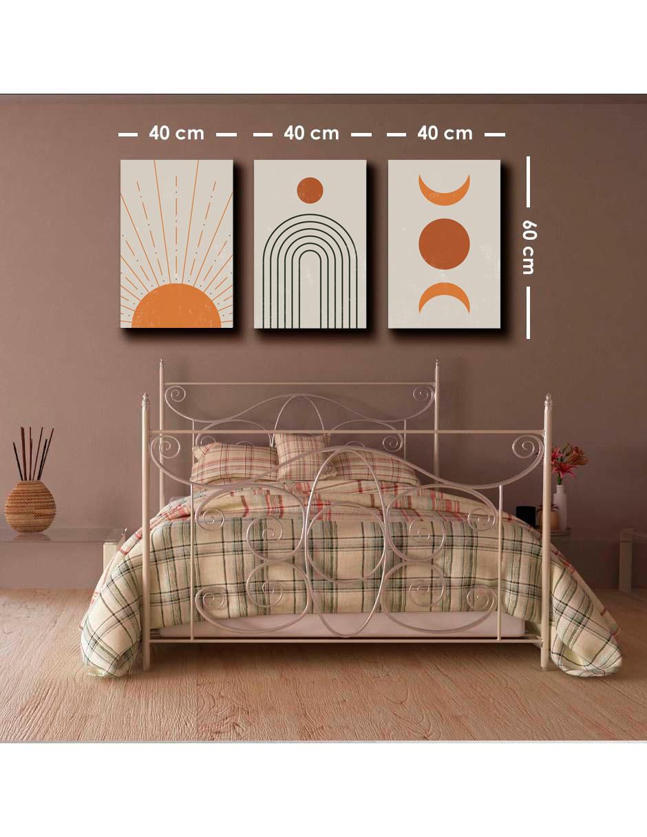 Cuadro decorativo Canvas Art MX Set de formas de Amanecer minimalistas con barniz a registro