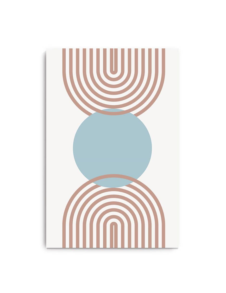 Cuadro decorativo canvas art mx formas minimalista en azul con barniz a registro