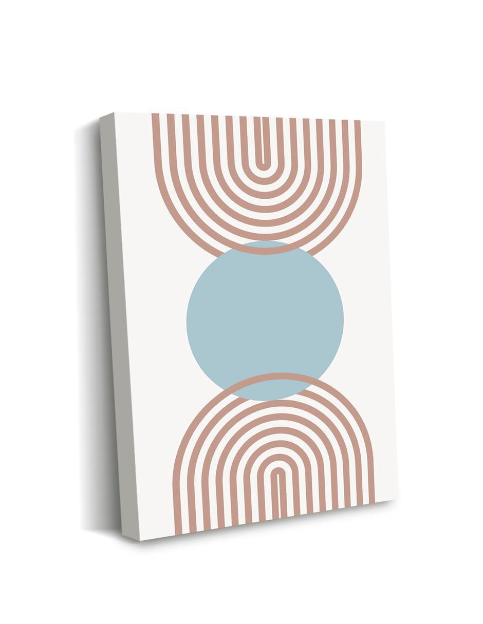 Cuadro decorativo canvas art mx formas minimalista en azul con barniz a registro