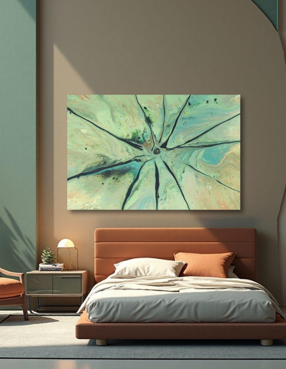 Cuadro decorativo Abstracto Flor Jade 2